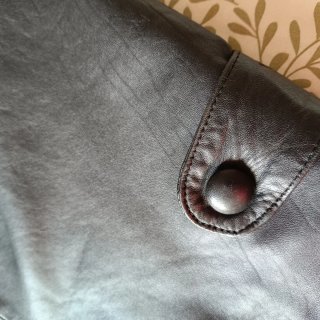 Chaqueta Abrigo Vintage de Piel Negra
