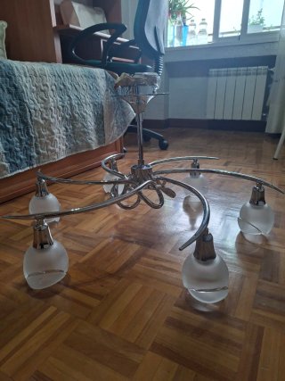 Lámpara de Techo 5 Brazos Plateada