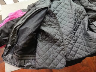 Cazadora de Moto para Mujer Negra y Rosa