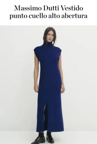 Vestido Massimo Dutti punto cuello alto