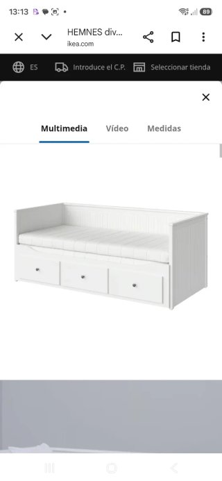 Cama nido IKEA HEMNES blanca y 2 colchones 80cm