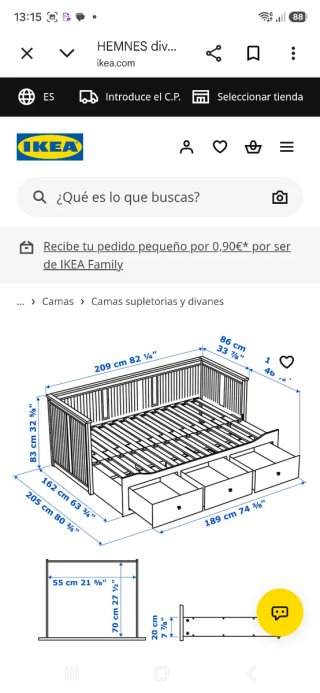 Cama nido IKEA HEMNES blanca y 2 colchones 80cm