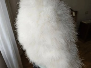 Torera de plumas blanca