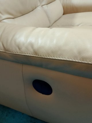 Sofá de piel beige 2 plazas, segunda mano, cuero