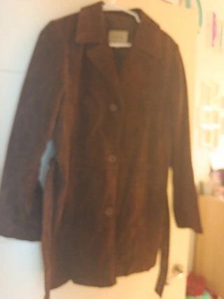 Chaqueta piel ante mujer marrón