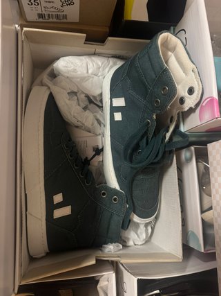 Zapatillas Altas Lona Verdes Talla 37