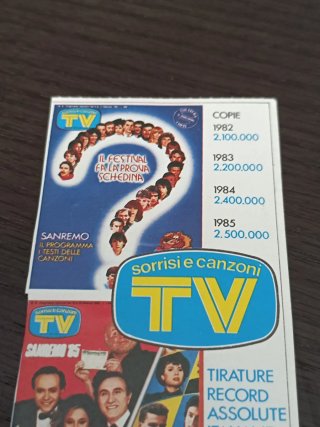 Set di 5 figurine vintage TV Sorrisi e Canzoni