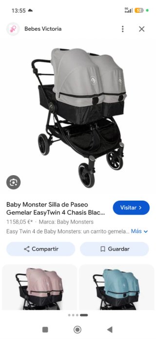 Carro gemelar Baby Monster como el de la foto