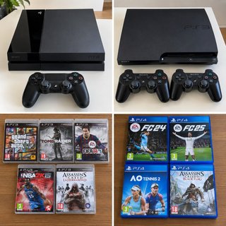 Lote PS4 + PS3 + 3 mandos + 9 juegos