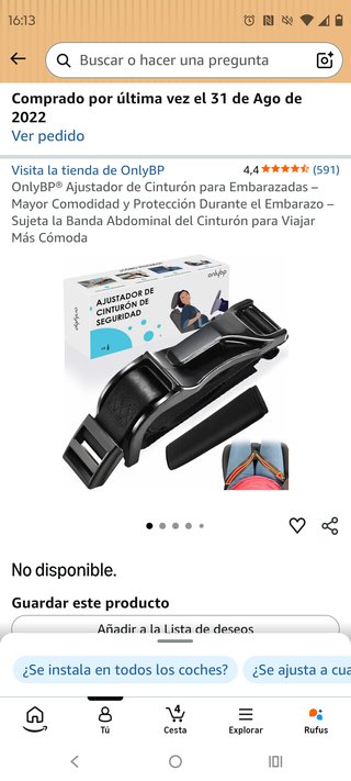 Ajustador Cinturón Embarazadas OnlyBP Negro