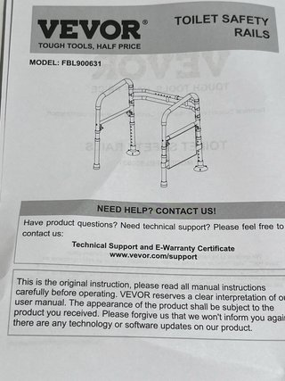Pasamanos de Seguridad para Inodoro VEVOR