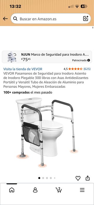 Pasamanos de Seguridad para Inodoro VEVOR