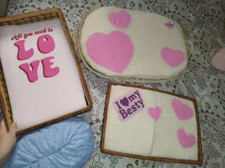 Lote 3 camas para gatos beige y rosa 10€