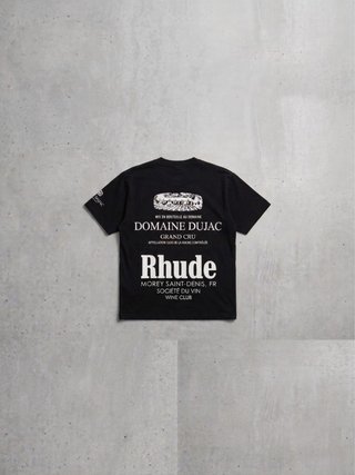 Camiseta Rhude Negra colab con Domaine dujac