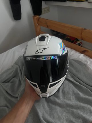 Casco Alpinestars Blanco r10. Talla M.