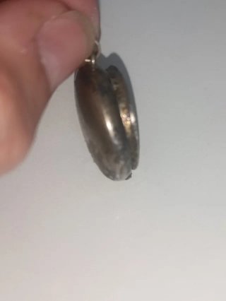 Antiguo Colgante Relicario Plata Virgen María