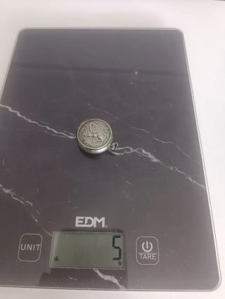 Antiguo Colgante Relicario Plata Virgen María
