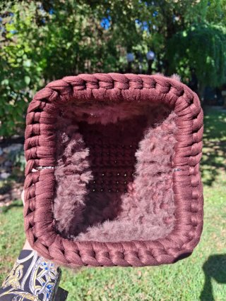 Fluffy Clutch Marrone
