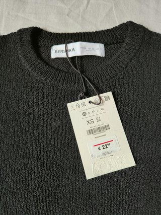 Chaleco punto Bershka negro Talla XS