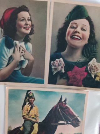 Set di 3 cartoline vintage anni '40-'50