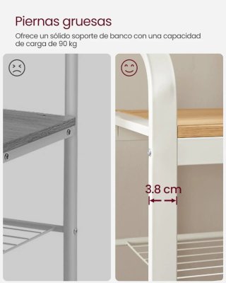 VASAGLE Perchero Zapatero, 4 en 1