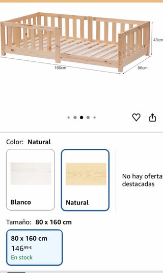 Cama Montessori de madera