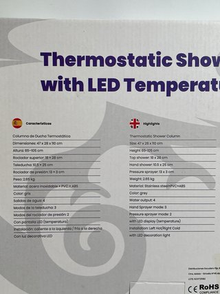 Columna de Ducha Termostática con Pantalla LED