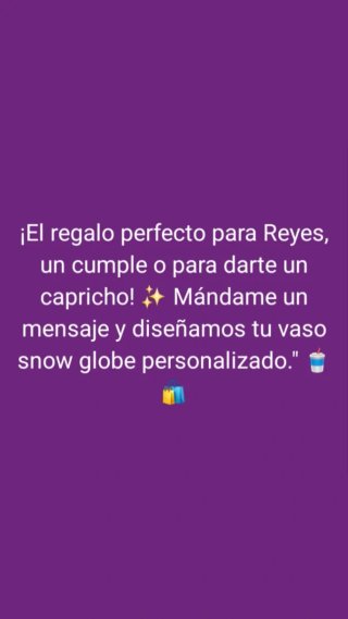 Vaso Snow Globe personalizado.