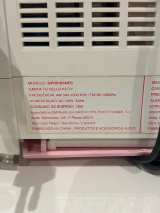 Radio CD Hello Kitty Sanrio Rosa Vintage 2010