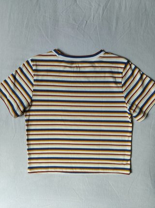 Camiseta crop top canalé de rayas talla M-L