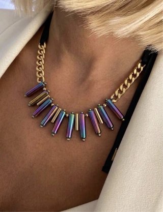 Collar Bimba y Lola cadena dorada cristal