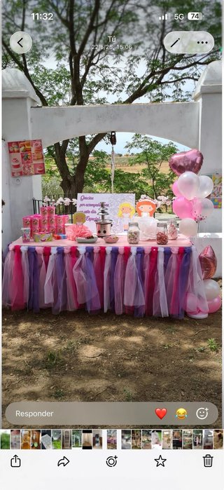 Decoración de Tul para Mesa Dulce