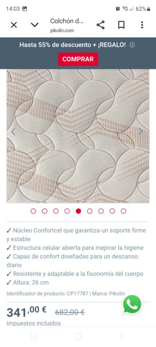 Colchon 80x190