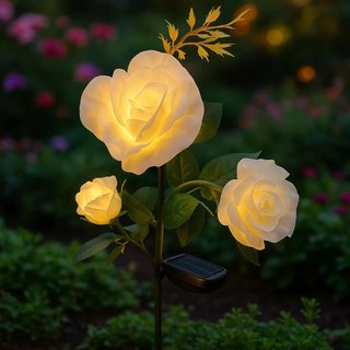 Lampada solare a forma di rosa