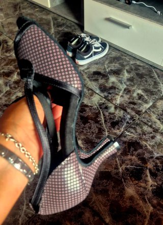 Sapatos de dança cinza/rosa tamanho 41