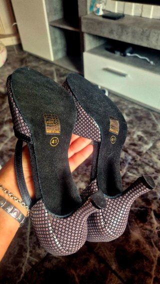 Sapatos de dança cinza/rosa tamanho 41