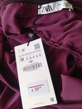 Vestido Mini Morado ZARA Talla M