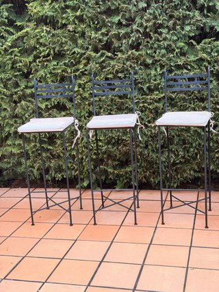 Confezione di 3 Sgabelli alti da esterno in ferro