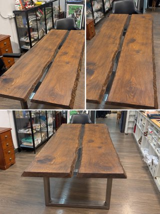 Mesa rústica madera y metal