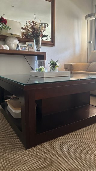 Mesa de centro madera y cristal