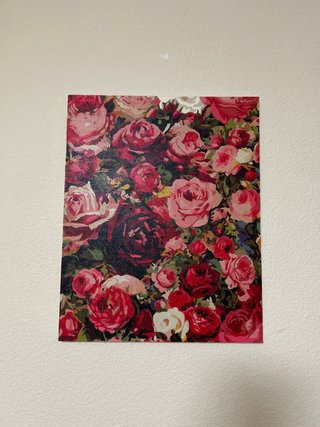 Lienzo Pintado a Mano con Motivo Floral