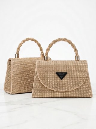 Bolso Joya Fiesta Dorado con Cadena