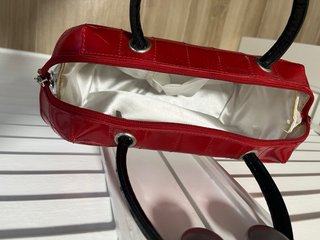 Bolso Casita Blanco Rojo 29x33
