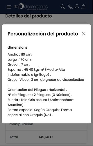 Colchón plegable - Top Dormitorios