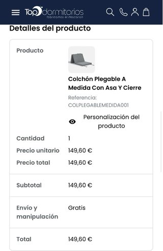 Colchón plegable - Top Dormitorios