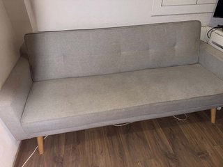 Sofá Cama Gris de Tela