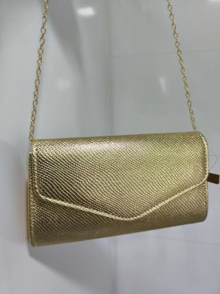 Bolso de mano dorado clutch fiesta bolso da será