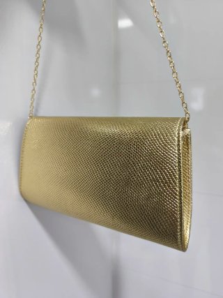 Bolso de mano dorado clutch fiesta bolso da será