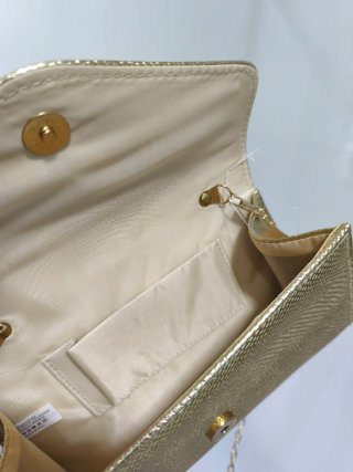 Bolso de mano dorado clutch fiesta bolso da será
