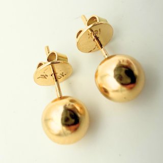 Pendientes Bola Oro 18K; 3,21g.